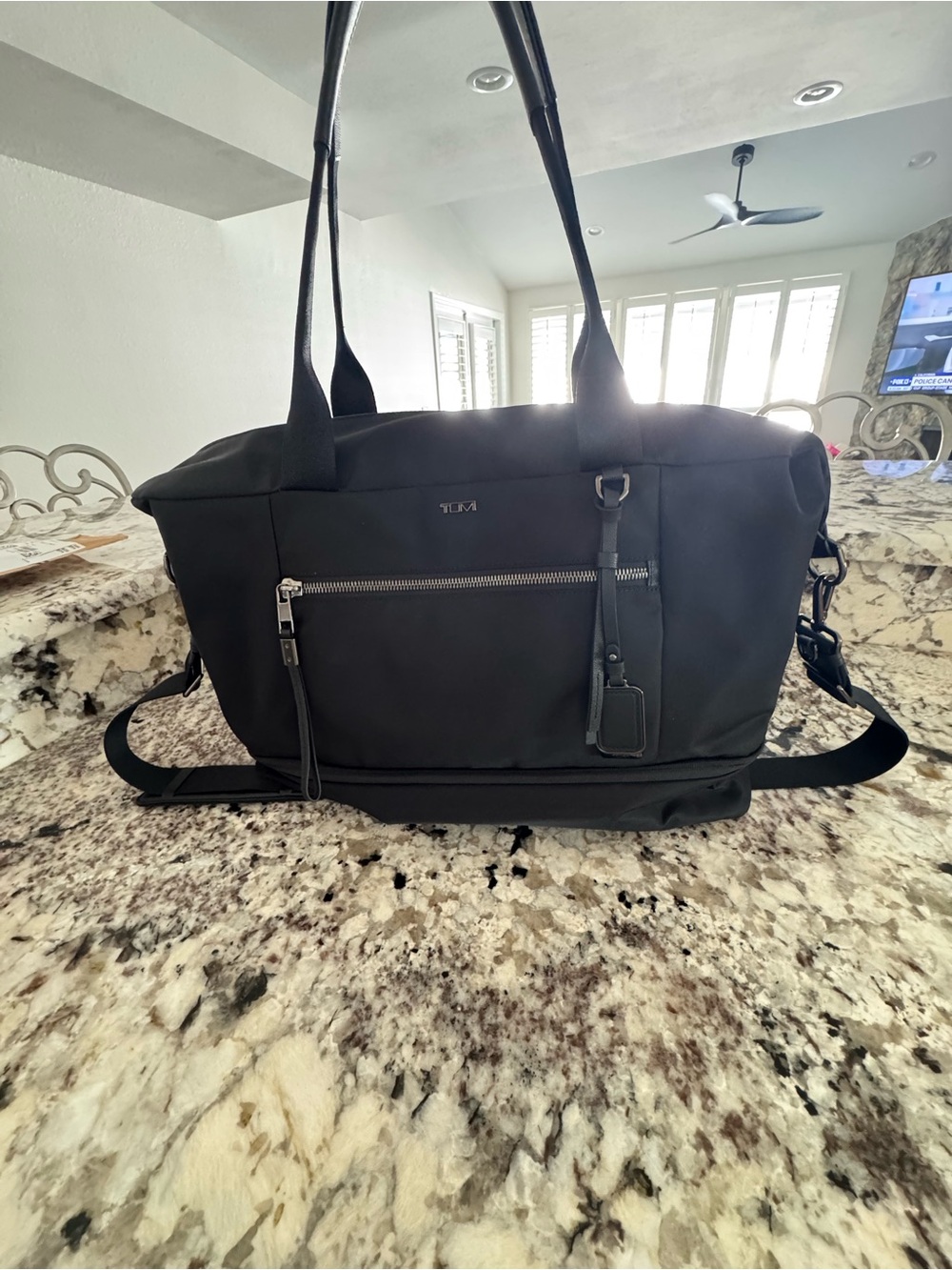 Tumi Black Nylon Duffel with Removable Shoulder Strap
